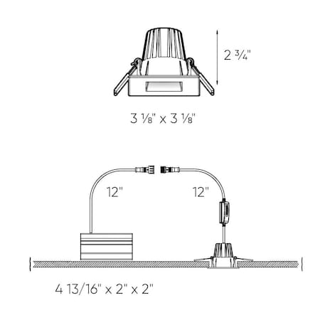 Edge 2-Inch Square Indoor/Outdoor Regressed Gimbal Down Light